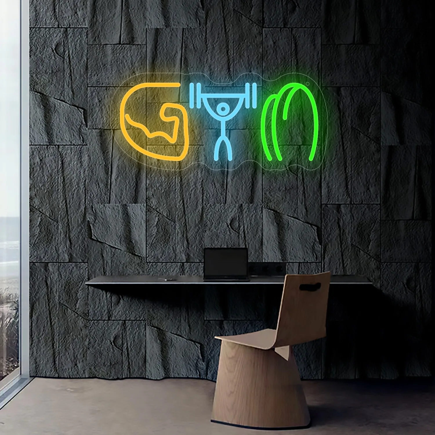 Gym Neon Sign Weightlifting Mu - Home Gym Neon Sign recension och pris