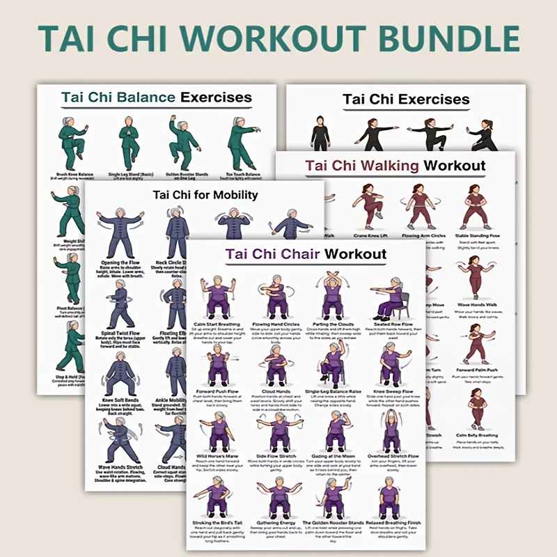 A4 Size 5pcs Tai Chi Workout S - Home Gym Routine recension och pris